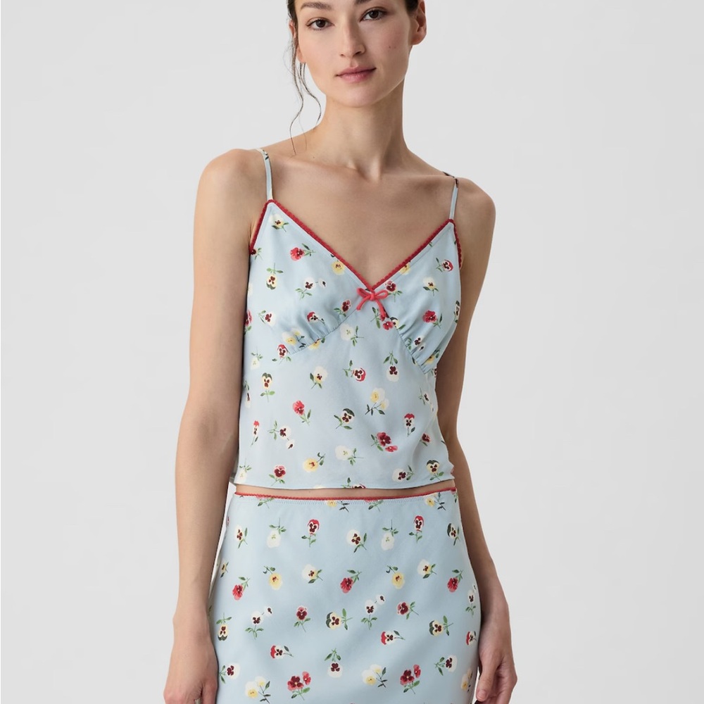 Floral Blue Tank Top